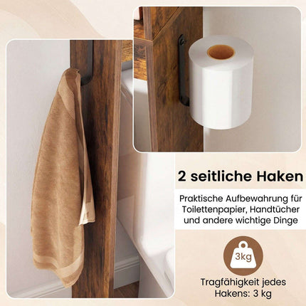Dulap de depozitare deasupra toaletei, stil Farmhouse, maro rustic, 170 cm