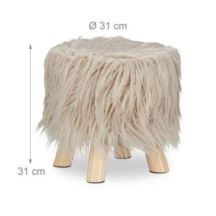 Faux Fur Footstool