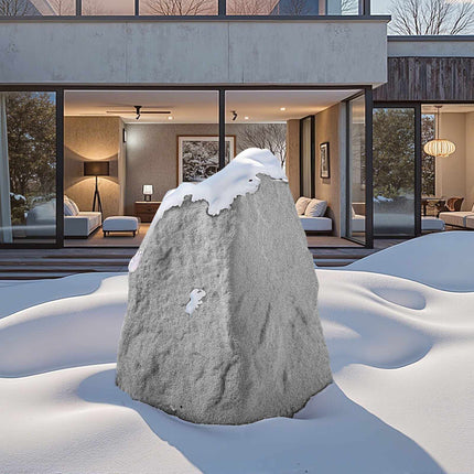 Faux Rock Cover for Well Pump, Medium HDPE Gray