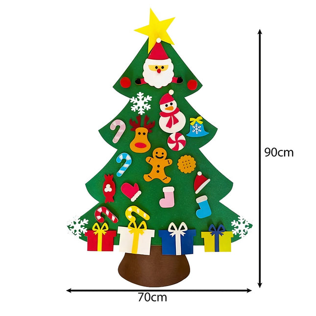 Felt Christmas tree with ornaments 24856