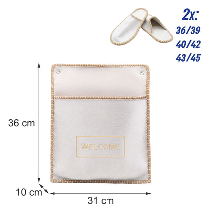 Set de papuci de oaspeți din fetru, 6 perechi, antiderapanți, unisex, cu geantă