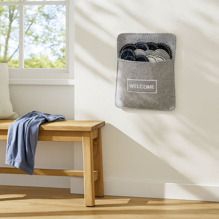 Felt Guest Slippers Set, 6 Pairs with Storage Bag