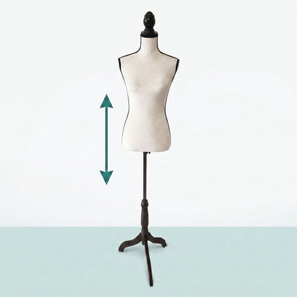 Manechin din catifea reglabil, formă de rochie feminină - alb