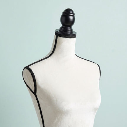 Manechin din catifea reglabil, formă de rochie feminină - alb