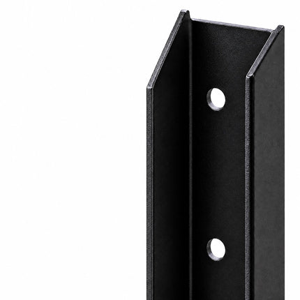 Fence Post Repair Kit with Ground Spike Anchors, 2-Piece Set, Black