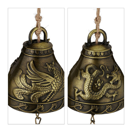 Set de clopote Feng Shui, 4x clopote cu simboluri norocoase
