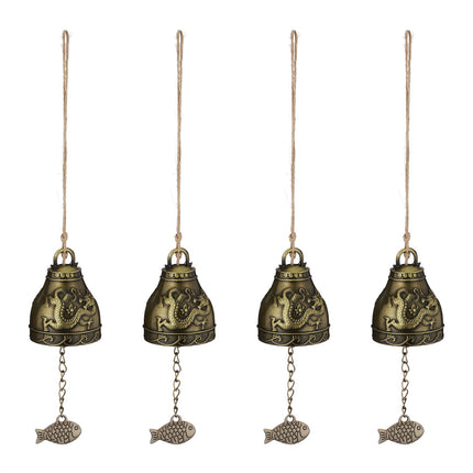 Set de clopote Feng Shui, 4x clopote cu simboluri norocoase
