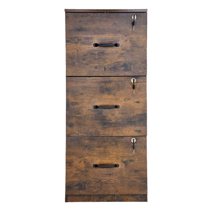 File Cabinet, 3-Drawer Locking, Adjustable Rails A4 Legal