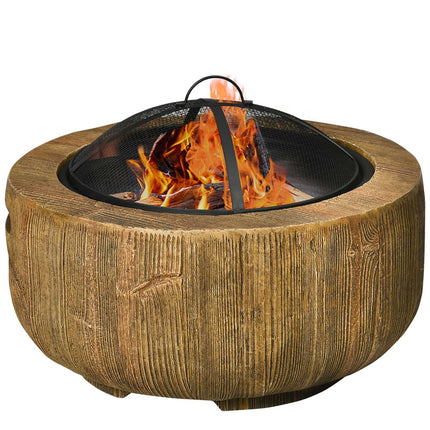 Steel Fire Pit Bowl with lid & poker for garden camping