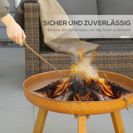 Iron Garden Fire Bowl - Rust finish, 71x60x36cm, including poker