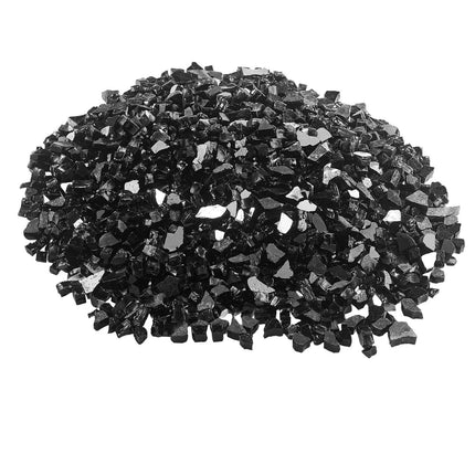 Fire Pit Glass, Black Reflective 20 lb 1/2-Inch Rocks