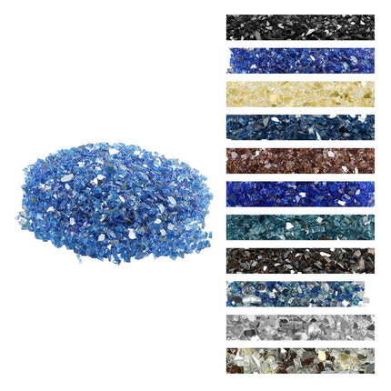 Fire Pit Glass, Cobalt Blue Reflective 10 lb 1/4 Inch