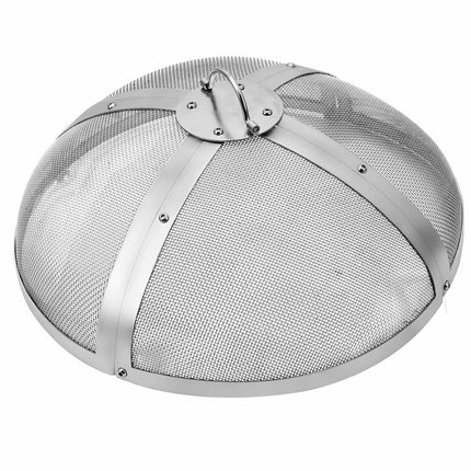 Fire Pit Spark Screen, 27 Inch Stainless Steel, Ring Handle