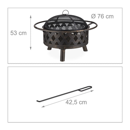 Coș de foc cu accesorii