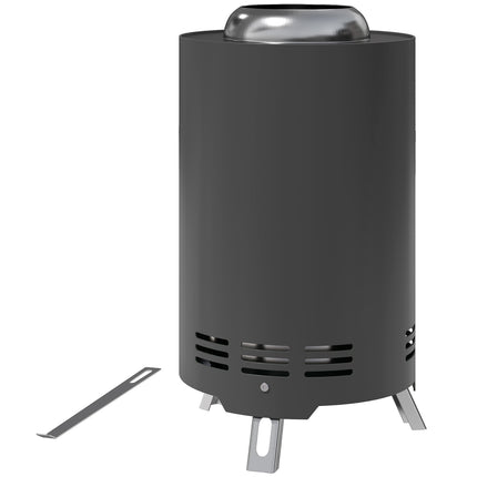 Stainless steel smokeless fireplace with poker - Ø16x25cm