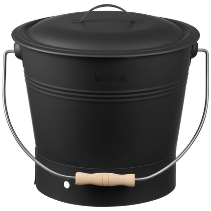 Fireplace Ash Bucket Set, Lid, Shovel, Brush, Gloves