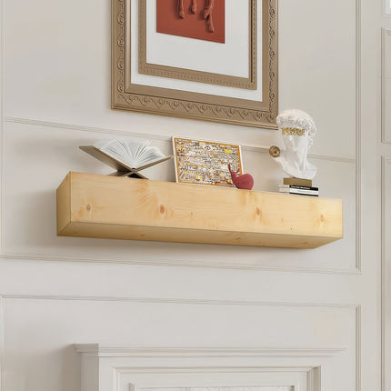 Fireplace Mantel Shelf, 72 In White Pine, 50 lb Capacity