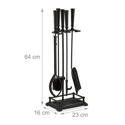 Set de instrumente pentru șemineu, accesorii metalice din 5 piese