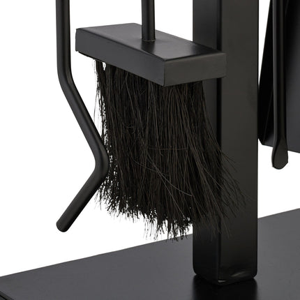 Set de scule pentru șemineu, metal negru - design modern