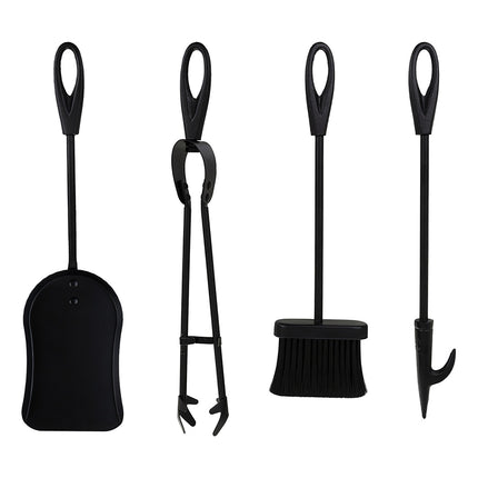 Set de scule pentru șemineu cu suport – oțel inoxidabil, 5 piese