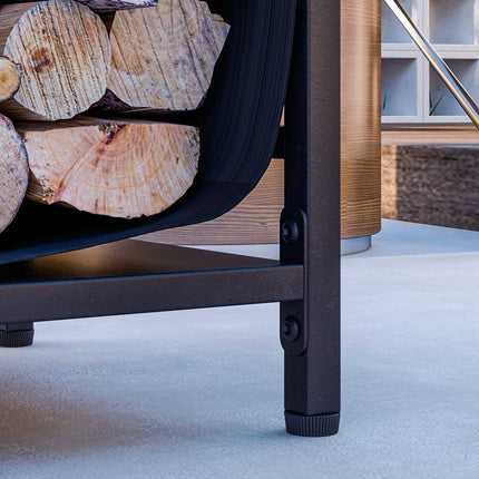 Firewood Log Holder with Removable Carrier Bag, Up to 50 kg, 49x34x44 cm, Black