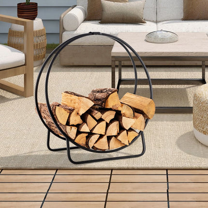 Suport pentru lemne de foc, 60 cm, 230 kg, metal, negru