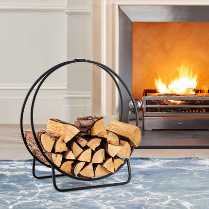 Suport pentru lemne de foc, 60 cm, 230 kg, metal, negru