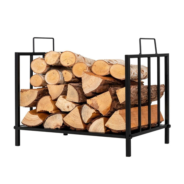 Suport pentru Lemn de Foc, Metal, Capacitate 50kg, 46x31x46cm, Negru