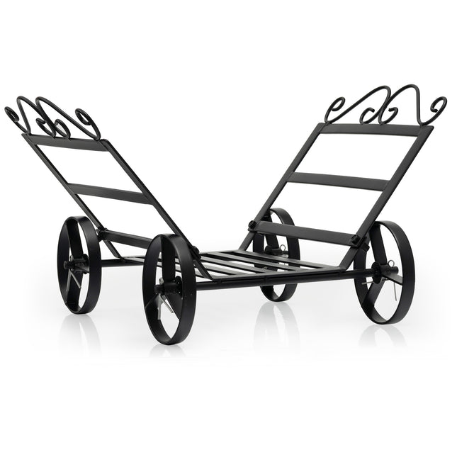 Suport pentru lemne de foc cu roți, suport din oțel pentru lemne 20 x 16 x 11