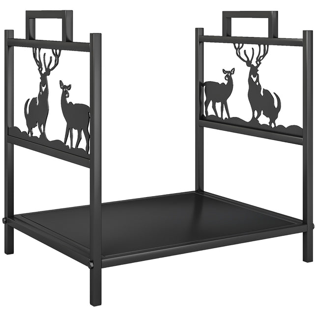 Suport pentru lemne de foc pentru interior, metalic, 42,5x33,5x43 cm