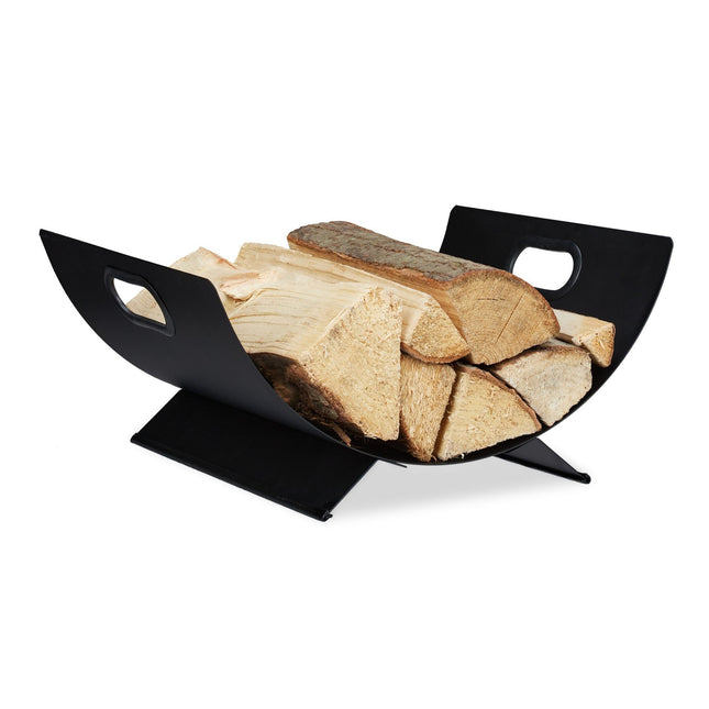 Firewood basket in black