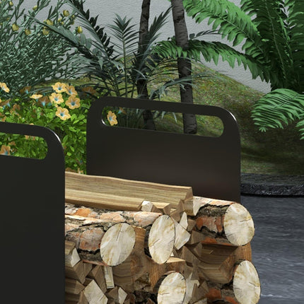 Steel firewood rack with handle - 36.5 x 30 x 36 cm, 30 kg capacity