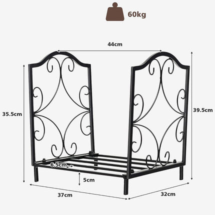 Suport pentru lemne de foc Suport pentru lemne de foc din metal poate susține până la 60 kg Suport pentru lemne de foc 37 x 32 x 39,5 cm negru