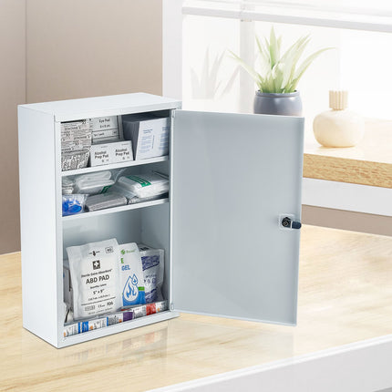 First Aid Cabinet, 1000-Piece, Metal Wall-Mount