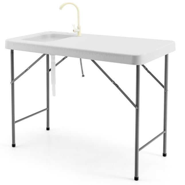 Fish Cleaning Table More Portable Fish Fillet and Hunting Station with Sink Faucet Drain Hose