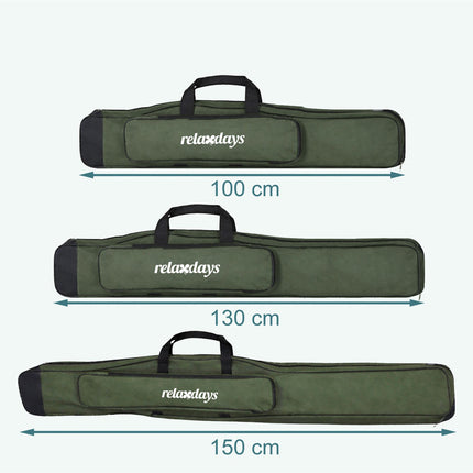 Geantă pentru undiță, 5 compartimente, verde, 150 cm