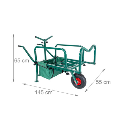 Cărucior de pescuit cu geantă – Metal, anvelope pneumatice