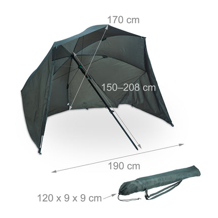 Umbrelă de pescuit cu panou lateral