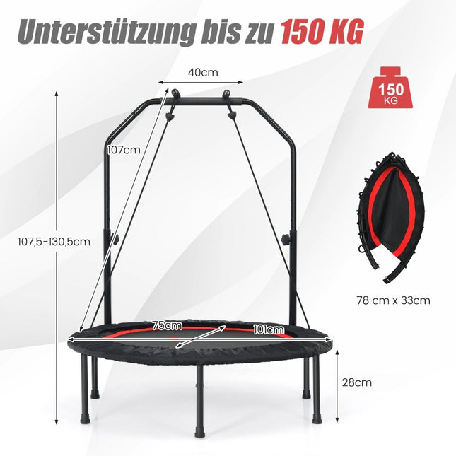 Trambulina de fitness cu maner reglabil si benzi de rezistenta