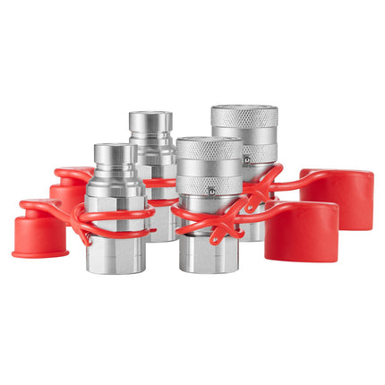 Flat Face Hydraulic Couplers, 1/2 in NPT, 2 Pair