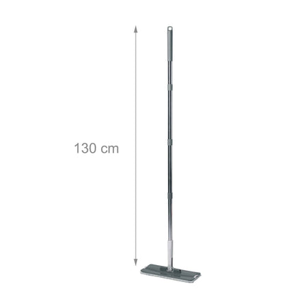 Set mop plat cu găleată cu 2 compartimente, lavete din microfibră