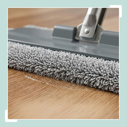 Set mop plat cu găleată cu 2 compartimente, lavete din microfibră