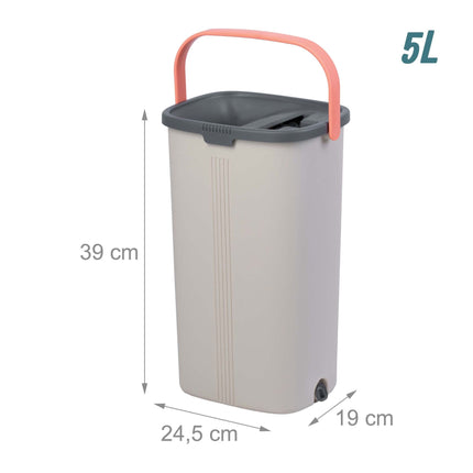 Set mop plat cu găleată cu 2 compartimente, lavete din microfibră