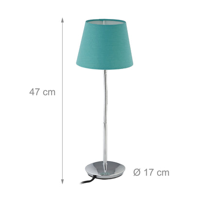 Lampă de masă flexibilă cu abajur din material textil