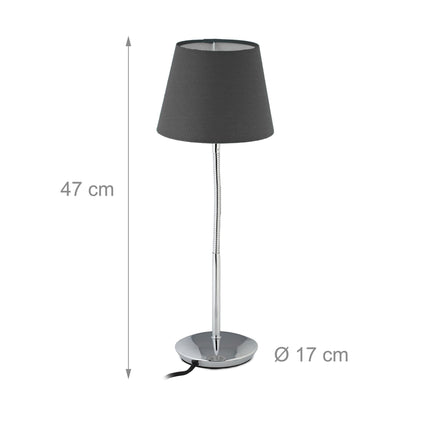 Lampă de masă flexibilă cu abajur din material textil