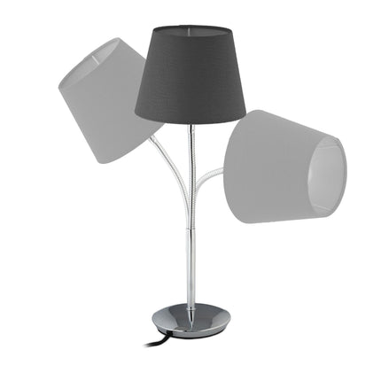 Lampă de masă flexibilă cu abajur din material textil