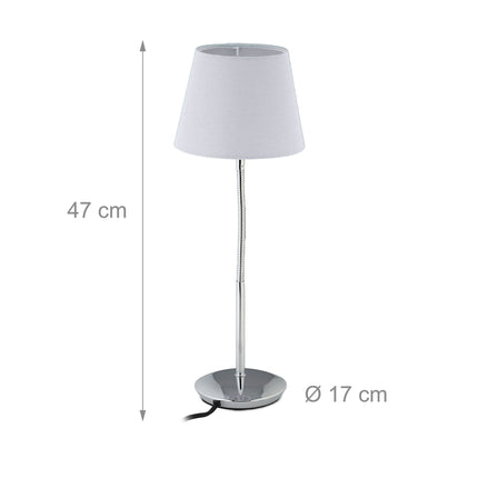 Lampă de masă flexibilă cu abajur din material textil