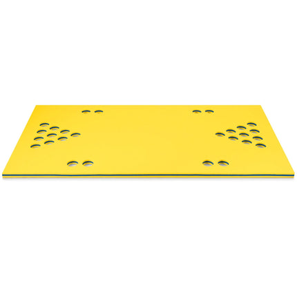 Masă plutitoare de beer pong, saltea XPE de 1,6 m, galbenă