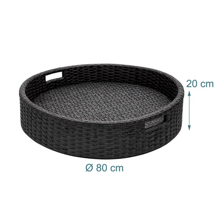 Tavă plutitoare pentru piscină, neagră, 80 cm – Ratan rezistent la intemperii