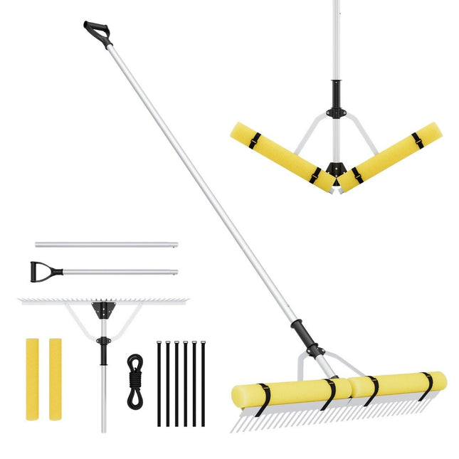 Grebla plutitoare de lac pentru buruieni cu cap de grebla de 92 cm 92 x 12 x 156-230 cm